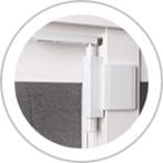 Guardian lock engaged on a sliding patio door frame