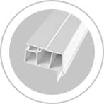 2 inch vinyl brickmould exterior trim profile for window installation.