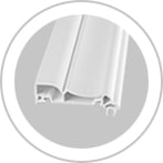 Vinyl window casing profile, 2 3/4 inch width.