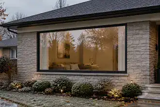 Large fixed window providing natural light and an unobstructed exterior view.