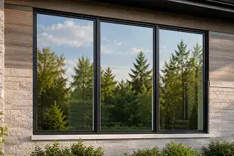 Narrow frame vinyl windows with slim profiles and increased visible glass area.