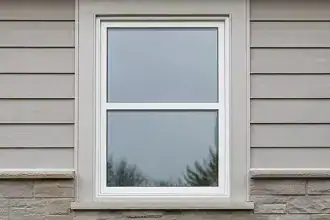 Single hung window with a fixed upper sash and vertically operating lower sash.